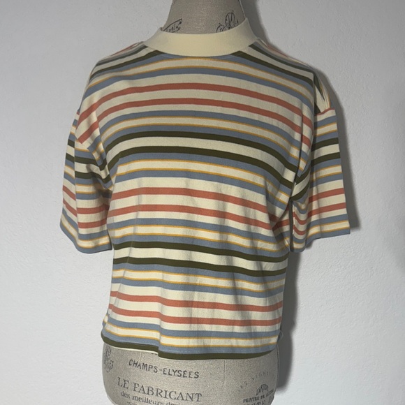 RVCA Tops - RVCA Multicolor Striped Short Sleeve Top